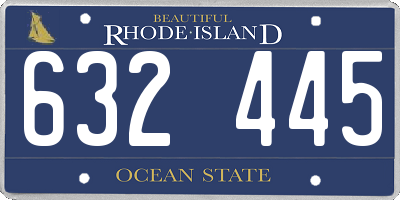 RI license plate 632445