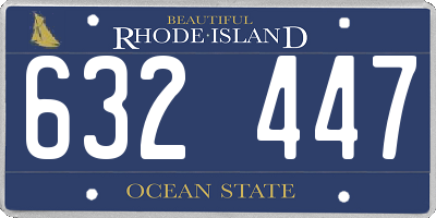 RI license plate 632447
