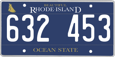 RI license plate 632453