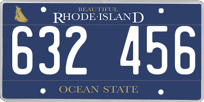 RI license plate 632456
