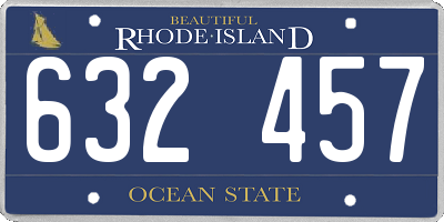 RI license plate 632457