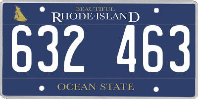 RI license plate 632463