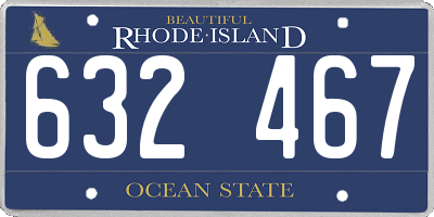 RI license plate 632467