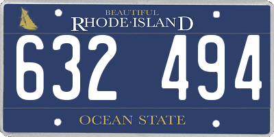 RI license plate 632494