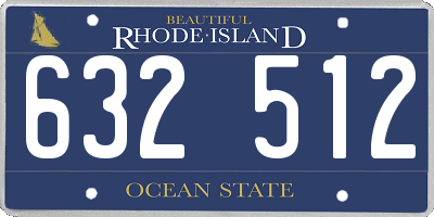 RI license plate 632512