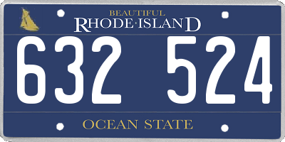 RI license plate 632524