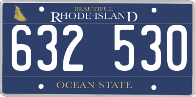RI license plate 632530