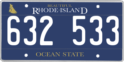 RI license plate 632533
