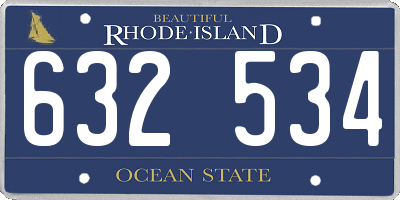 RI license plate 632534