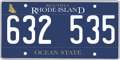 RI license plate 632535