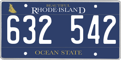 RI license plate 632542