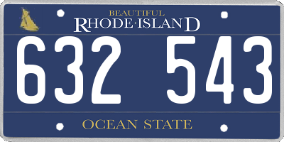 RI license plate 632543