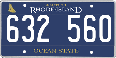RI license plate 632560