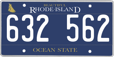 RI license plate 632562