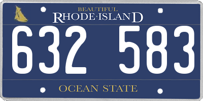 RI license plate 632583
