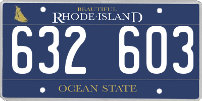 RI license plate 632603