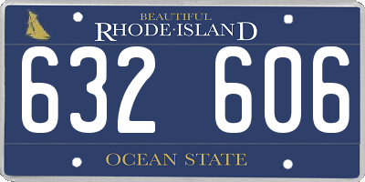 RI license plate 632606