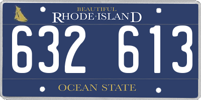 RI license plate 632613