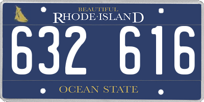 RI license plate 632616