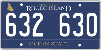 RI license plate 632630
