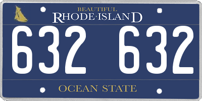 RI license plate 632632