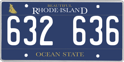 RI license plate 632636