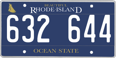 RI license plate 632644