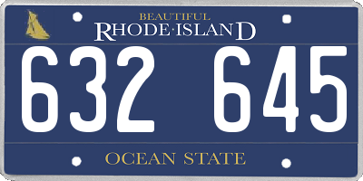 RI license plate 632645