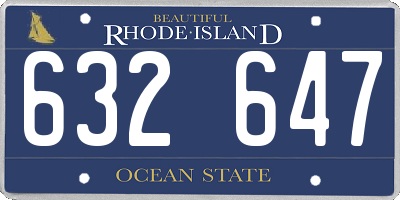 RI license plate 632647