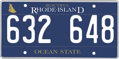RI license plate 632648