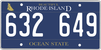 RI license plate 632649