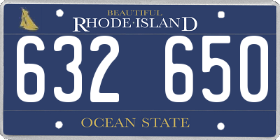 RI license plate 632650