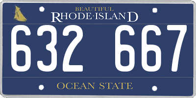RI license plate 632667