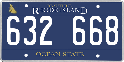RI license plate 632668