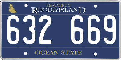 RI license plate 632669