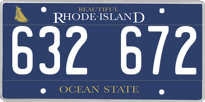 RI license plate 632672