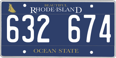 RI license plate 632674