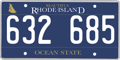 RI license plate 632685