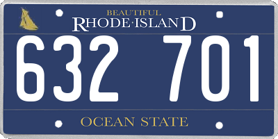 RI license plate 632701