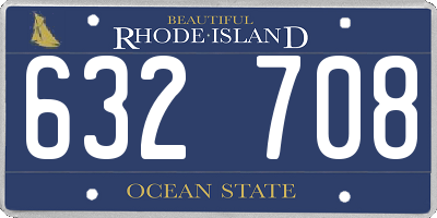 RI license plate 632708