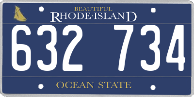 RI license plate 632734