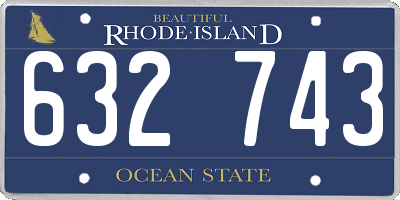 RI license plate 632743