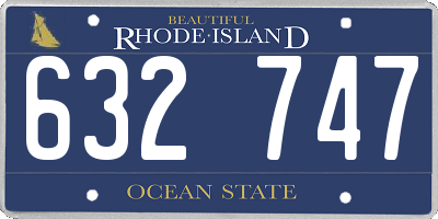 RI license plate 632747