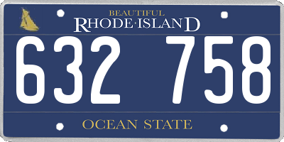 RI license plate 632758