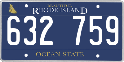 RI license plate 632759