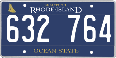RI license plate 632764