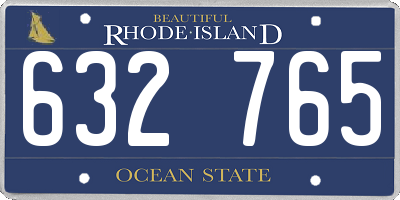 RI license plate 632765