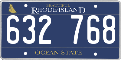 RI license plate 632768