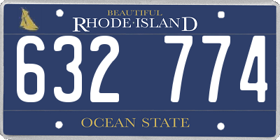 RI license plate 632774