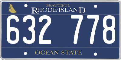 RI license plate 632778